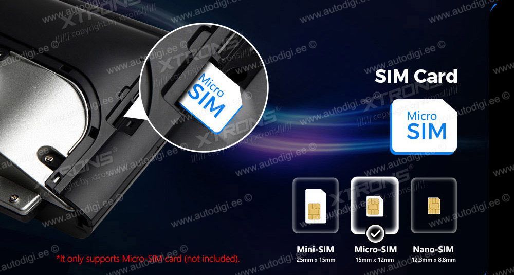 XTRONS QXM2245P XTRONS QXM2245P SIM kaardi pesaga 4G modem sisseehitatud