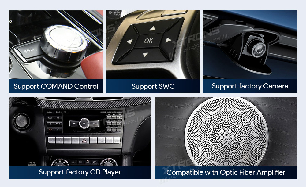 Mercedes-Benz C-Class ( 2011-2014) | W204 | NTG4.5 | NTG4.7  XTRONS QLM2245M12C45L XTRONS QLM2245M12C45LPreserves the original car radio and CD/DVD/USB player.