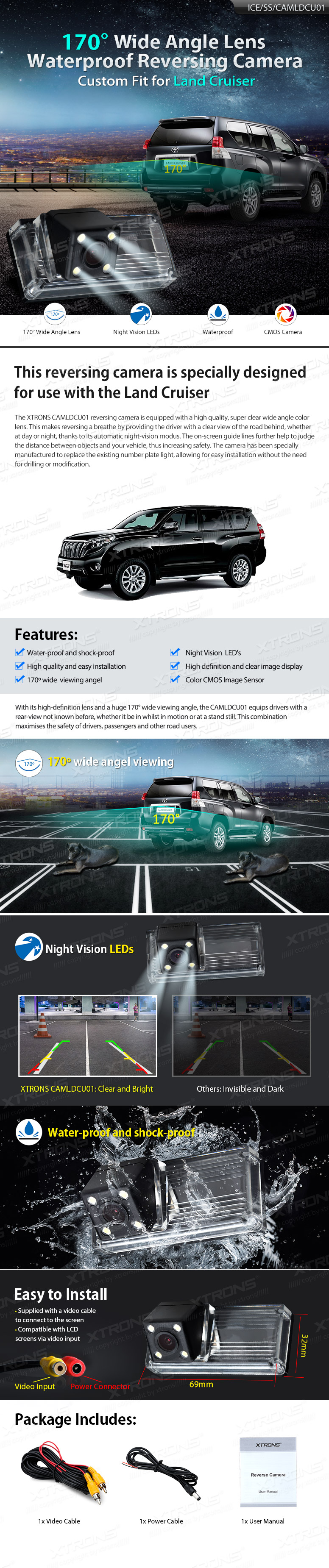 Toyota Landcruiser 150, RCA liitmikuga Xtrons tagurdus / parkimiskaamera multimeedia naviraadiole