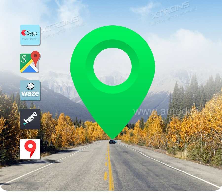 GPS navigaator Auto Android 10 multimeediakeskus Android_9.0_car_multimeedia_raadio_gps_nayttosoitin_navi_DVD_meedia_kesku