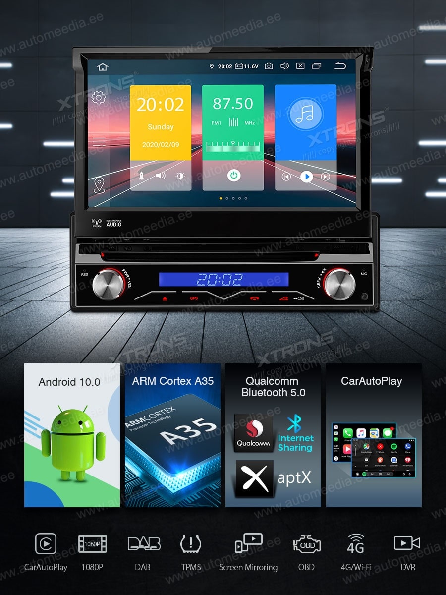 1 DIN XTRONS D710P Mudelikohane android multimeediakeskus gps naviraadio