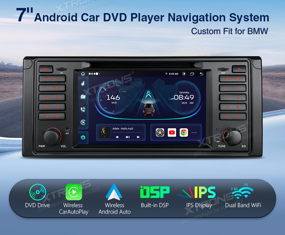 XTRONS IE7239B Car multimedia GPS player with Custom Fit Design