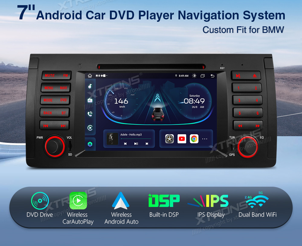 XTRONS IE7253B Car multimedia GPS player with Custom Fit Design