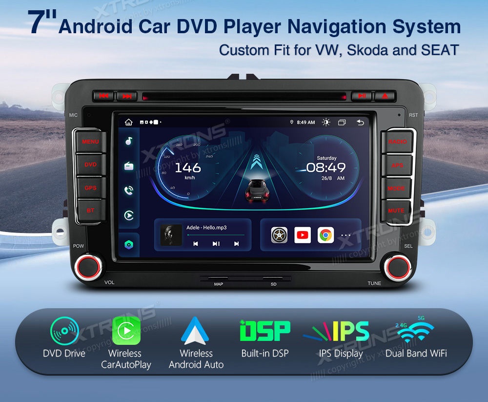 XTRONS IE72MTV Car multimedia GPS player with Custom Fit Design