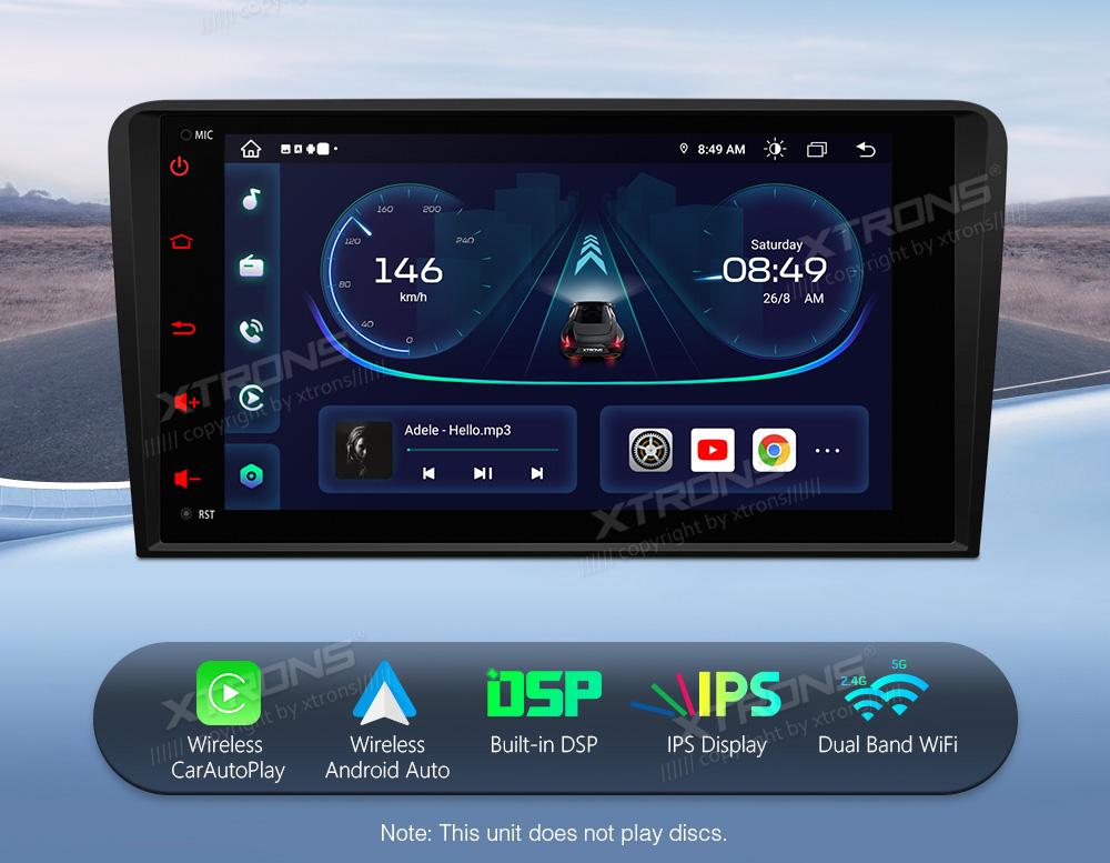 XTRONS IE82A3AL Car multimedia GPS player with Custom Fit Design