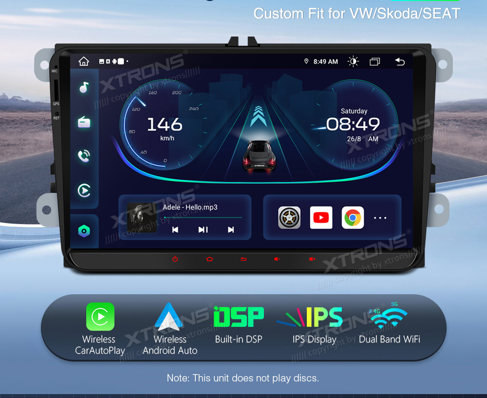 XTRONS IE92MTVL merkkikohtainen Android GPS multimedia näyttösoitin
