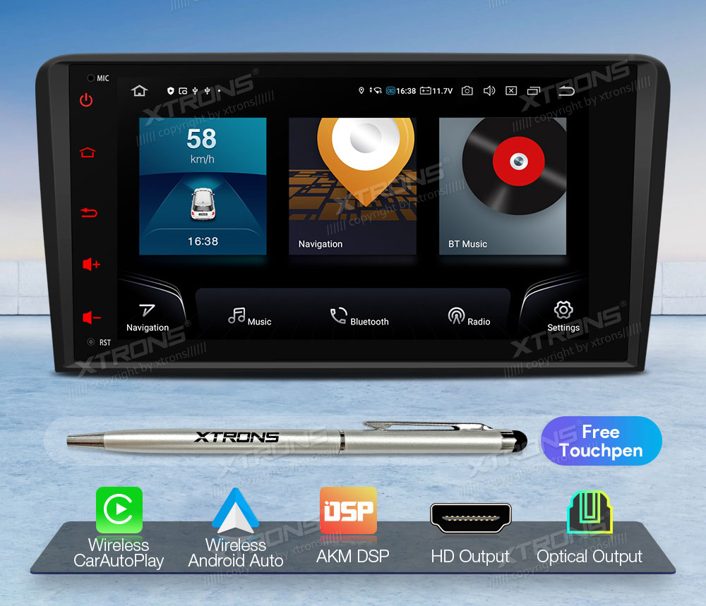XTRONS IQ82A3AP merkkikohtainen Android GPS multimedia näyttösoitin