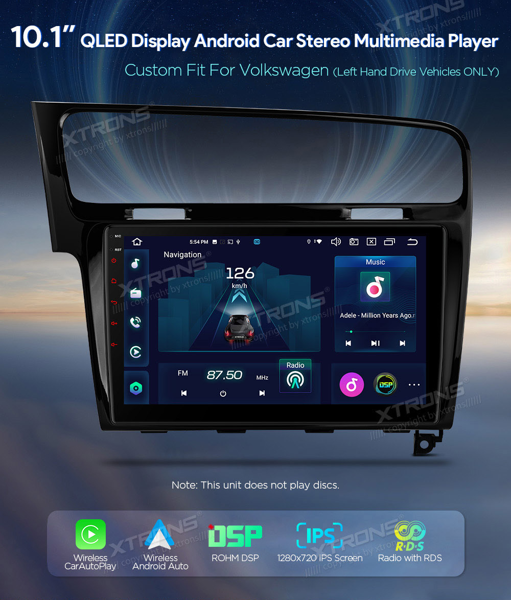 XTRONS IXP12GFVL merkkikohtainen Android GPS multimedia näyttösoitin