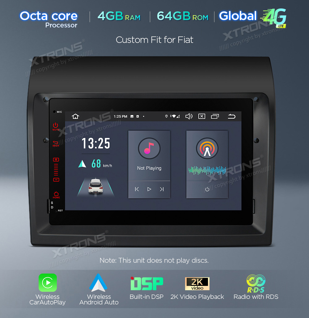 XTRONS PX72DTFL merkkikohtainen Android GPS multimedia näyttösoitin