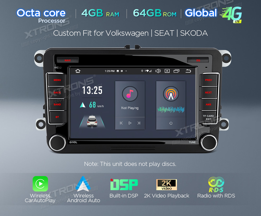 XTRONS PX72MTVL Car multimedia GPS player with Custom Fit Design