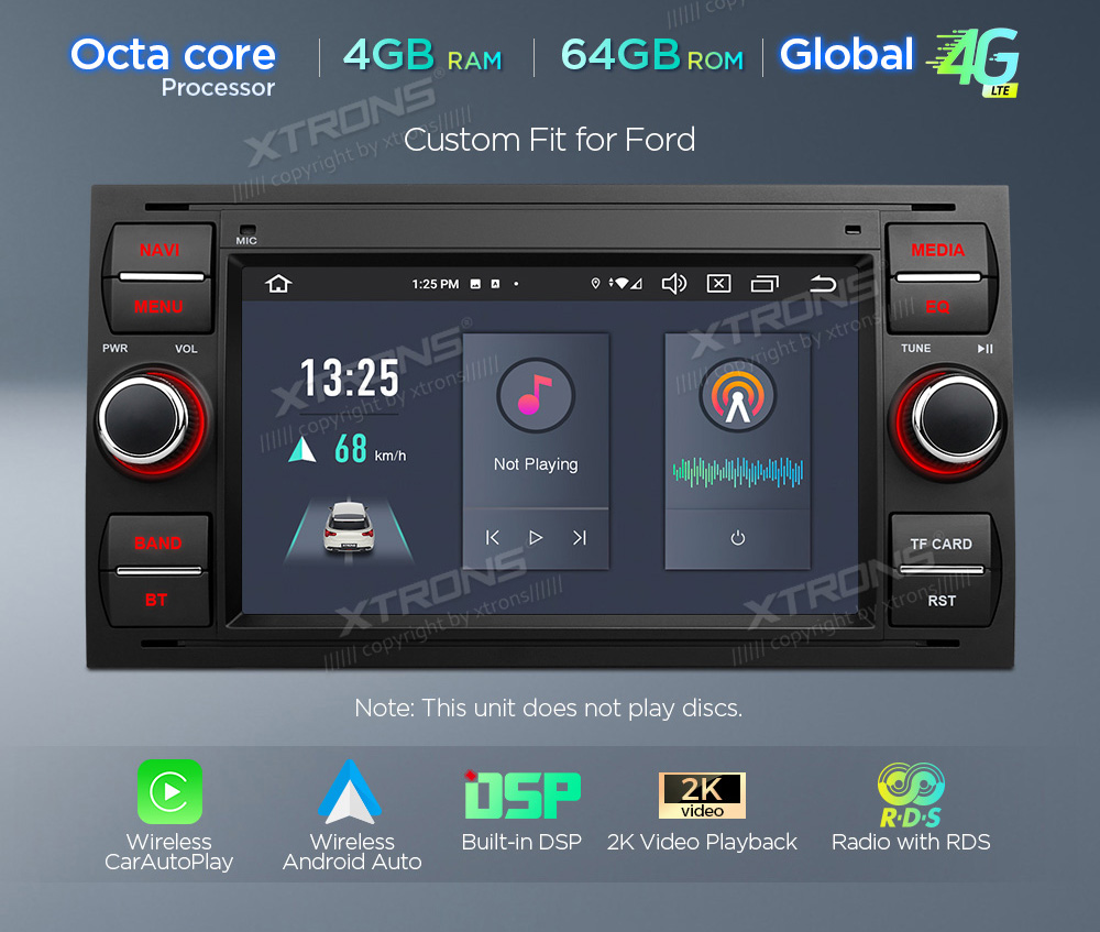 XTRONS PX72QSFBL merkkikohtainen Android GPS multimedia näyttösoitin