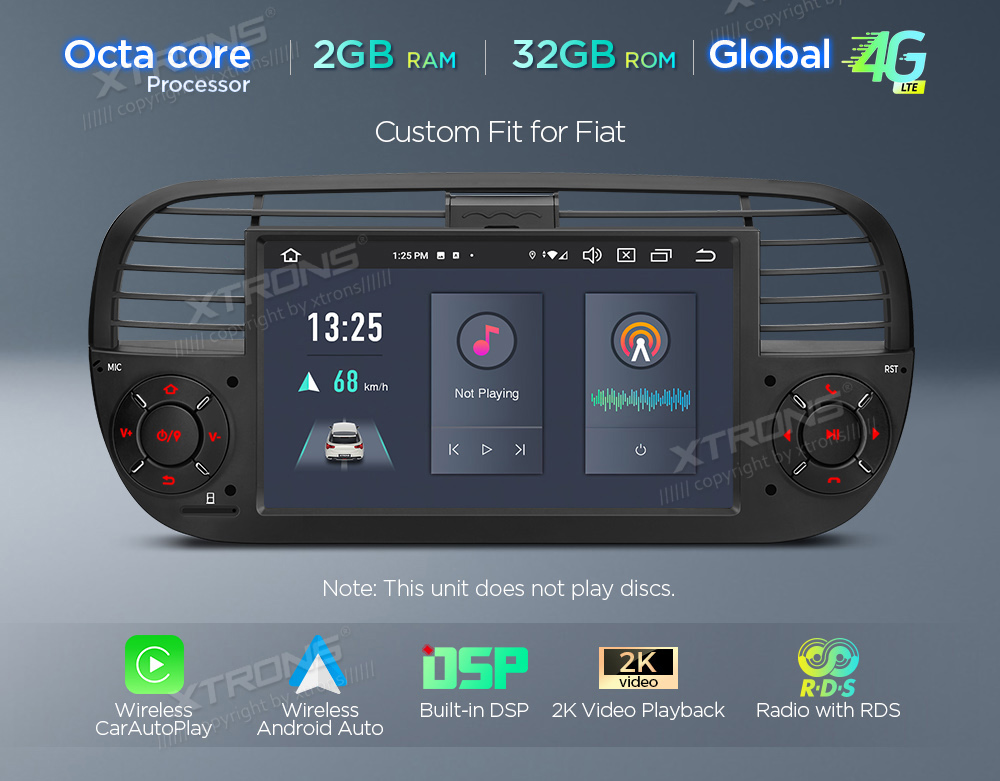XTRONS PXS7250FBL merkkikohtainen Android GPS multimedia näyttösoitin