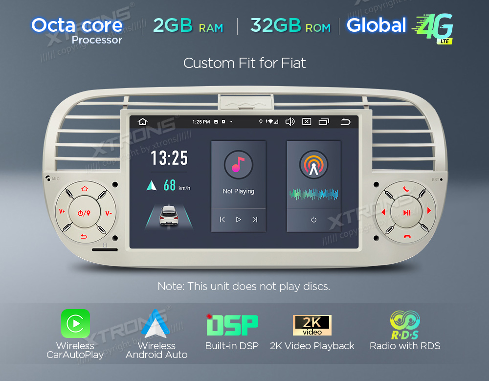 XTRONS PXS7250FCL merkkikohtainen Android GPS multimedia näyttösoitin