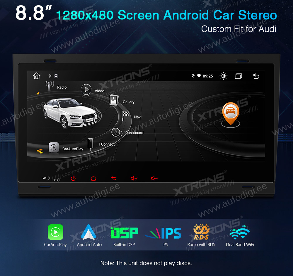 Audi A4 | B5 (2002-2008)  XTRONS PE81AA4LH merkkikohtainen Android GPS multimedia näyttösoitin