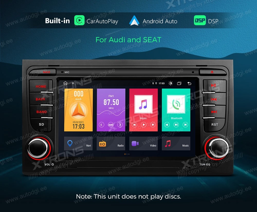 Audi A4 | B5 (2002-2008) XTRONS PME70AA4L Mudelikohane android multimeediakeskus gps naviraadio