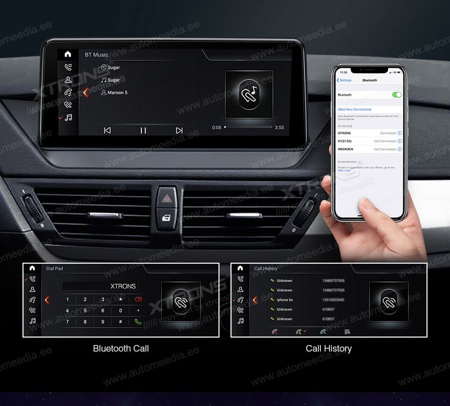 BMW X1 E84 (2009-2015) iDrive CIC  XTRONS QB10X1CIS XTRONS QB10X1CIS kädet vapaana Hands free puhelut & musiikin striimaus
