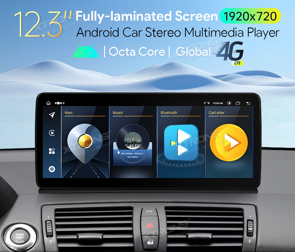 BMW 1. ser. E81 | E82 | E87 | E88 (2006-2009) iDrive CCC  XTRONS QLB22CCB12E87C merkkikohtainen Android GPS multimedia näyttö