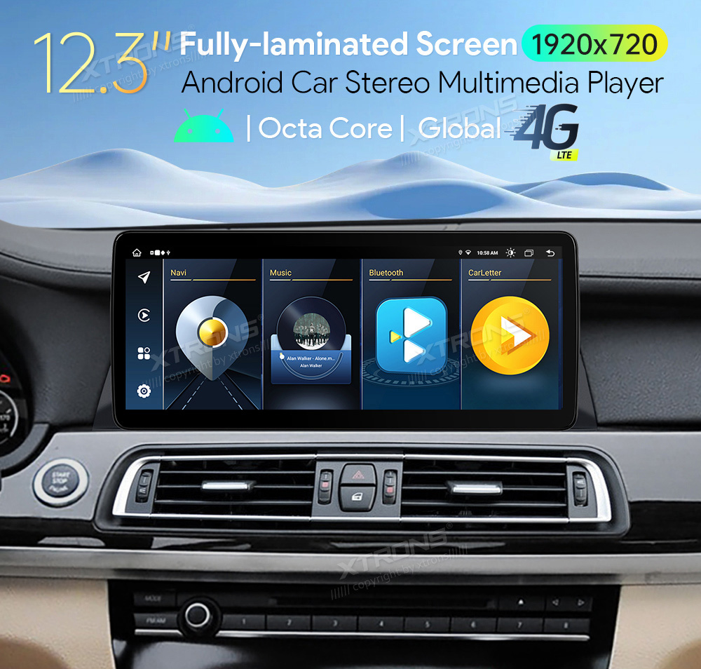 BMW 7.ser F01/F02 (2009 - 2012) | iDrive CIC  XTRONS QLB22CIB12SV merkkikohtainen Android GPS multimedia näyttö