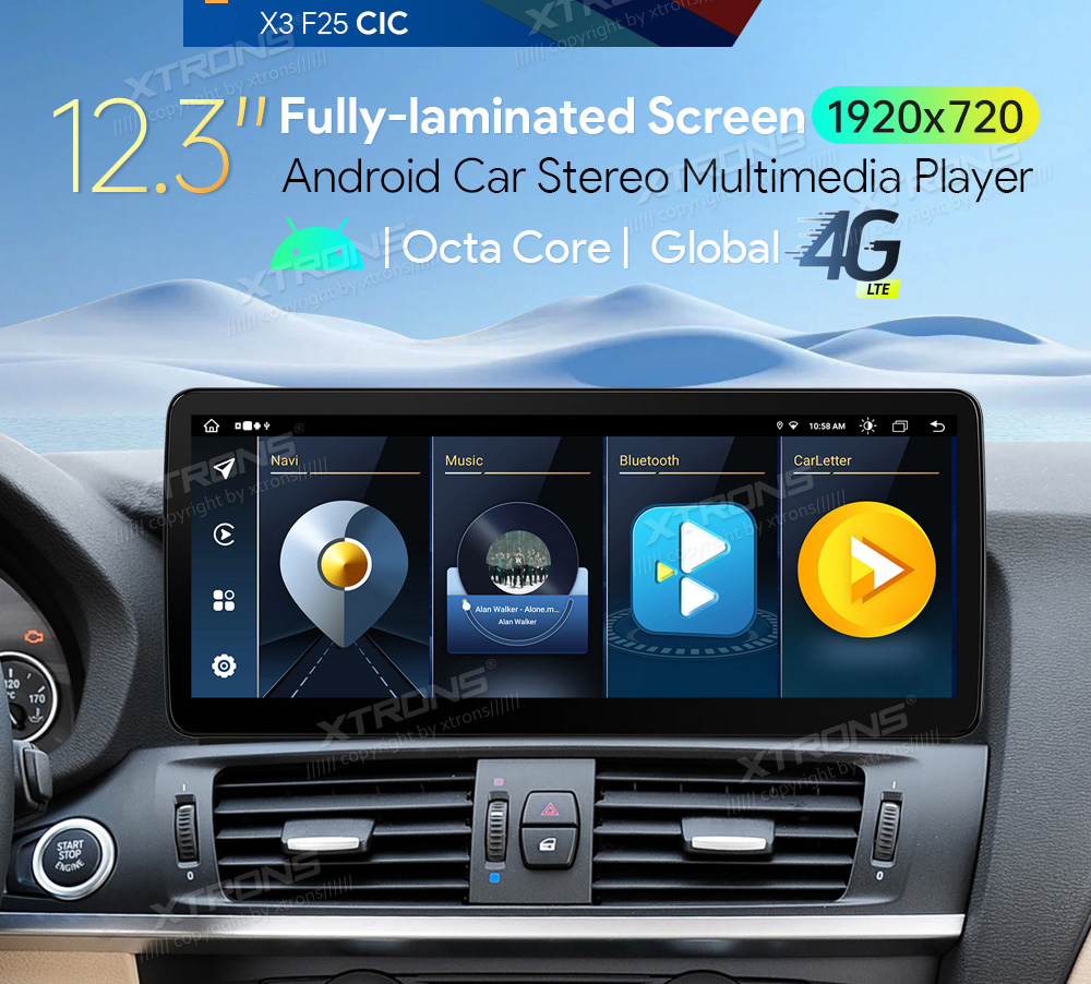 BMW X3 F25 iDrive CIC (2011-2013)  XTRONS QLB22CIB12X3 merkkikohtainen Android GPS multimedia näyttö