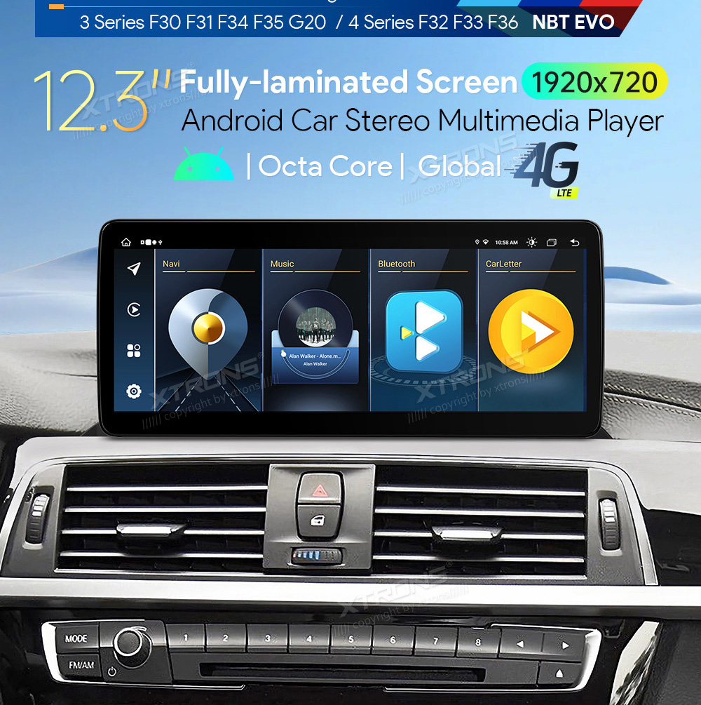 BMW 3/4 ser. (2017 - ) | F30 | F32 | iDrive EVO  XTRONS QLB22EVB12THL merkkikohtainen Android GPS multimedia näyttö