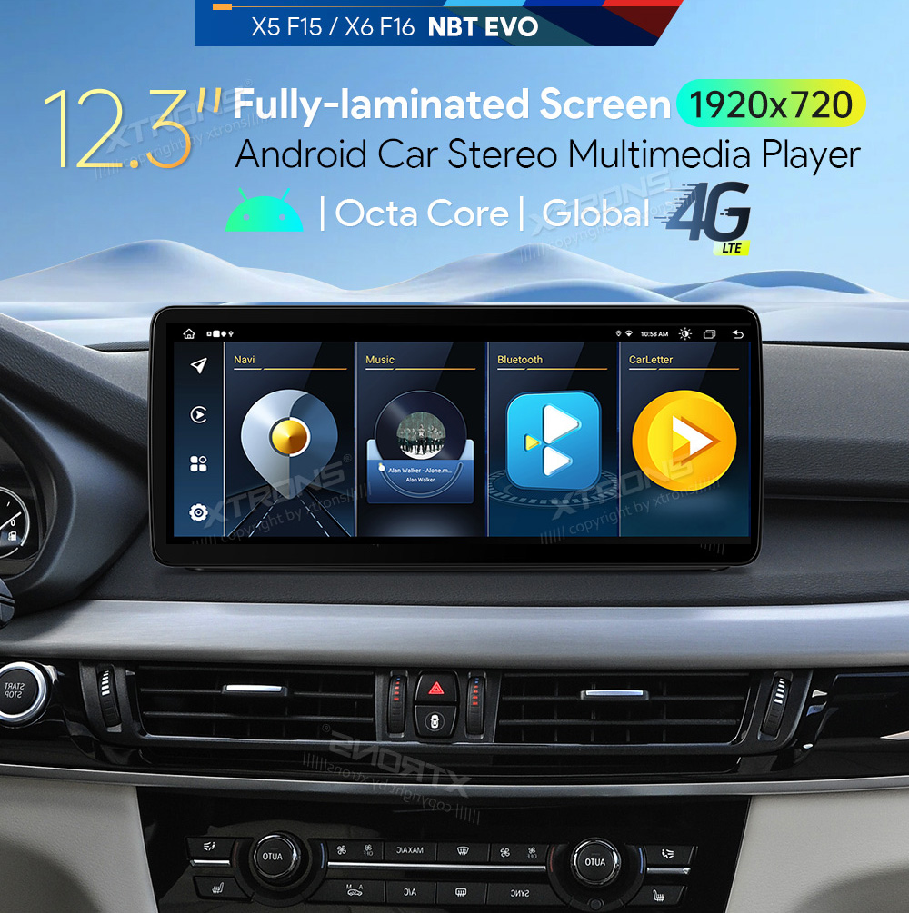 BMW X5 | X6 | F15 | F16 iDrive EVO (2016-2019)  XTRONS QLB22EVB12X5N merkkikohtainen Android GPS multimedia näyttö