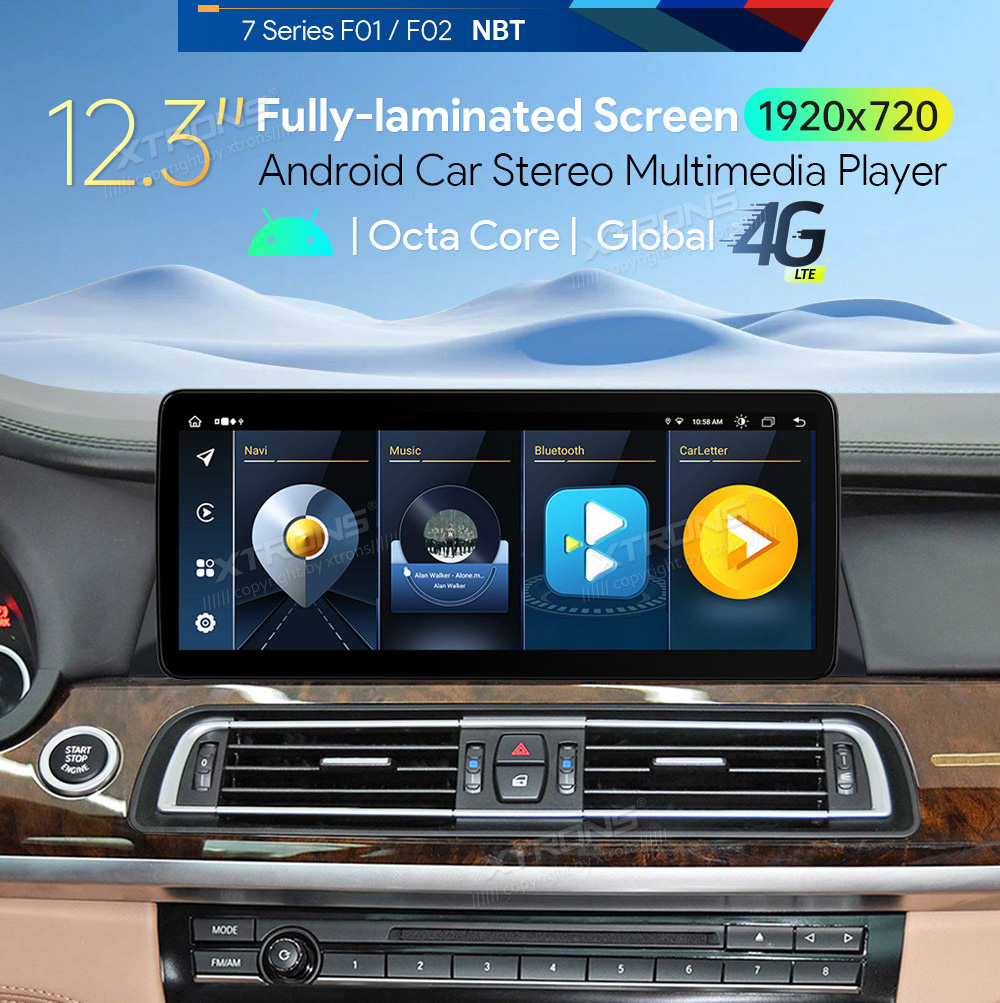 BMW 7.ser F01/F02 (2013 - 2015) | iDrive NBT  XTRONS QLB22NB12SV merkkikohtainen Android GPS multimedia näyttö