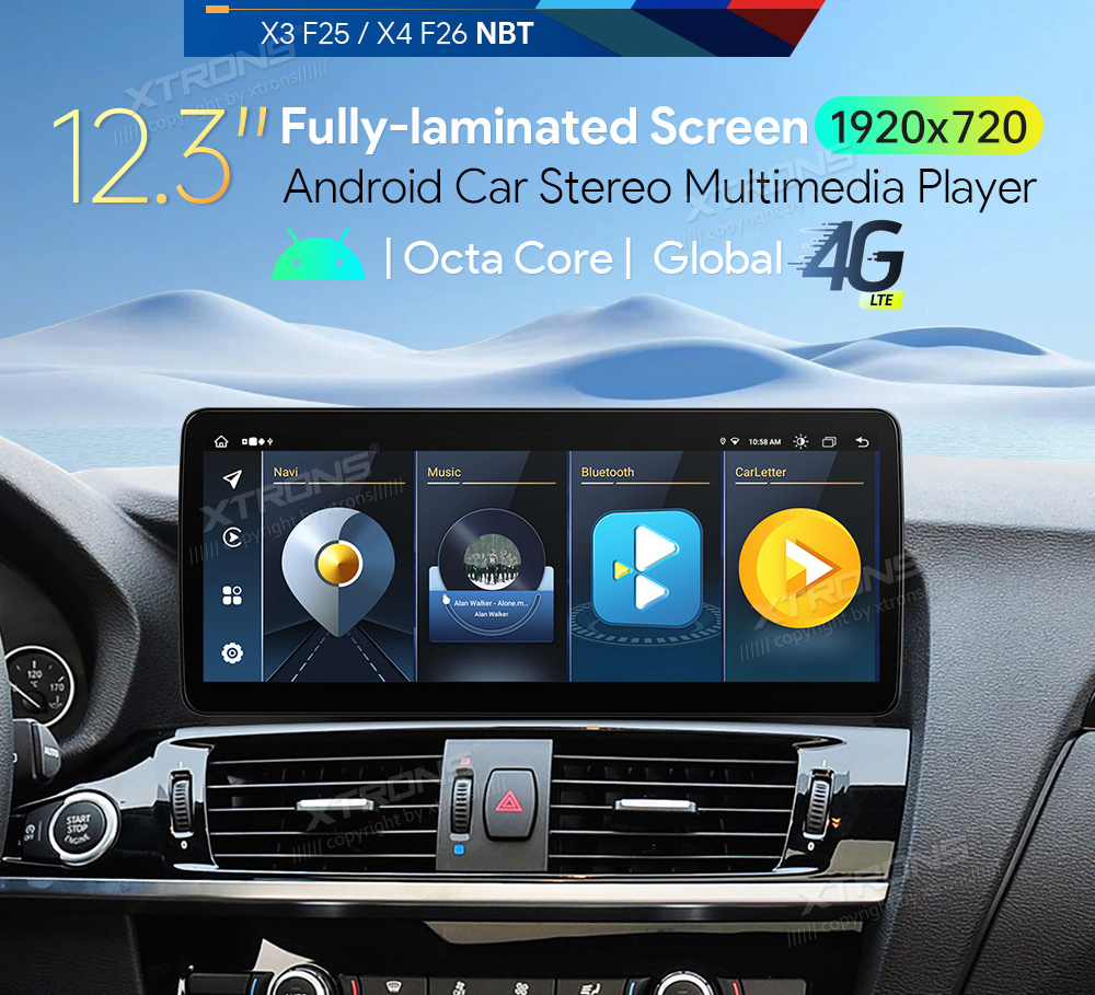 BMW X3 F25 iDrive NBT (2013-2016)  XTRONS QLB22NB12X3 merkkikohtainen Android GPS multimedia näyttö