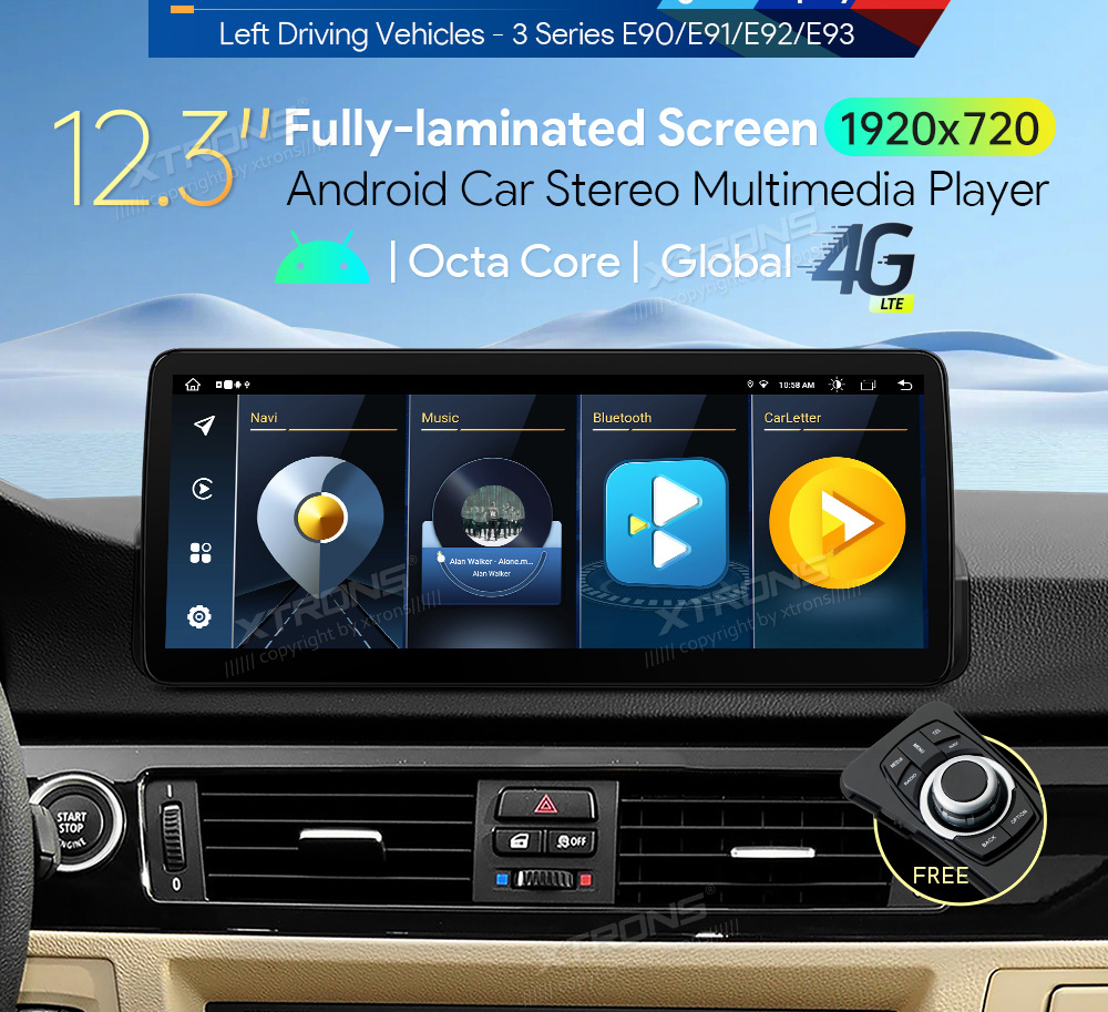 BMW 3. ser. E90 | E91 | E92 | E93 (2005-2012) w/o orig. screen  XTRONS QLB22UMB12E90L Штатная магнитола Android