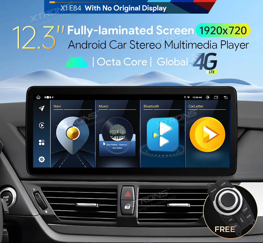 BMW X1 E84 (2009-2015) w/o orig. screen  XTRONS QLB22UMB12X1 merkkikohtainen Android GPS multimedia näyttö
