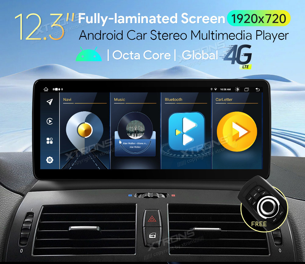 BMW X3 E83 (2004-2009) w/o orig. screen  XTRONS QLB22X3UNL merkkikohtainen Android GPS multimedia näyttö