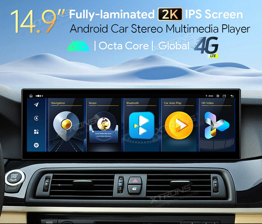 BMW 5. ser. BMW F10 | F11 iDrive CIC (2010-2012)  XTRONS QLB42FVCI merkkikohtainen Android GPS multimedia näyttö