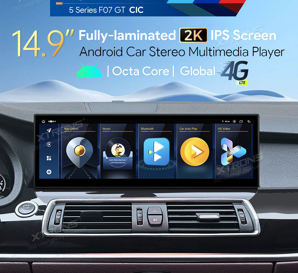BMW 5.ser F07 GT(2011 - 2012) | iDrive CIC  XTRONS QLB42FVCIGT Штатная магнитола Android