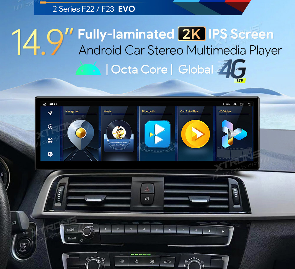 BMW 2.ser | F22 | F23 | (2013-2017) iDrive NBT  XTRONS QLB42NEEV merkkikohtainen Android GPS multimedia näyttö