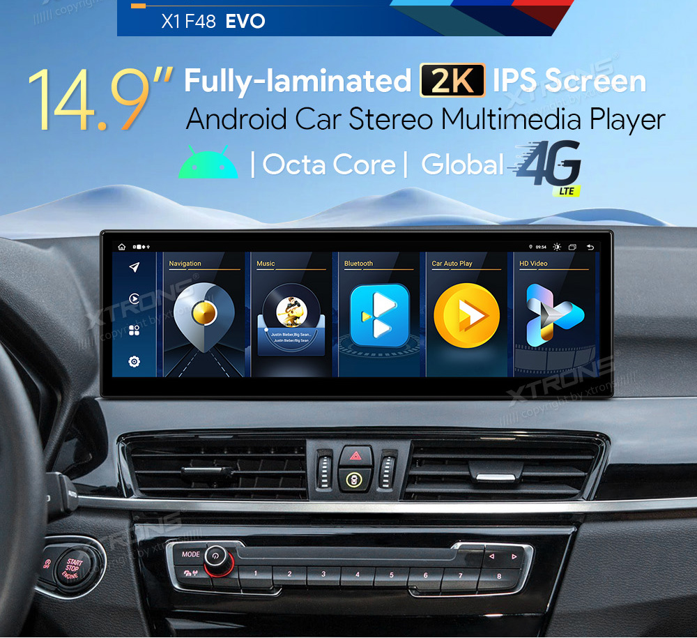 BMW X1 F48 (2018-) | iDrive EVO  XTRONS QLB42X1EV merkkikohtainen Android GPS multimedia näyttö