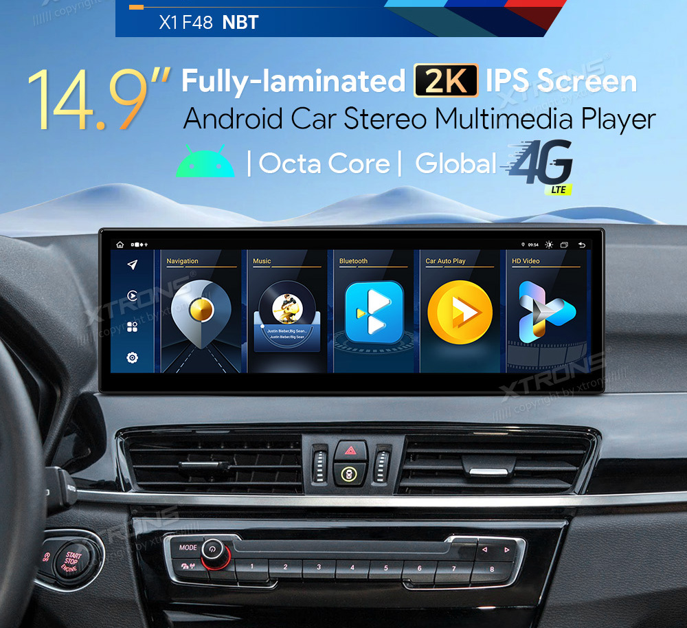 BMW X1 F48 (2016-2017) | iDrive NBT  XTRONS QLB42X1NB merkkikohtainen Android GPS multimedia näyttö