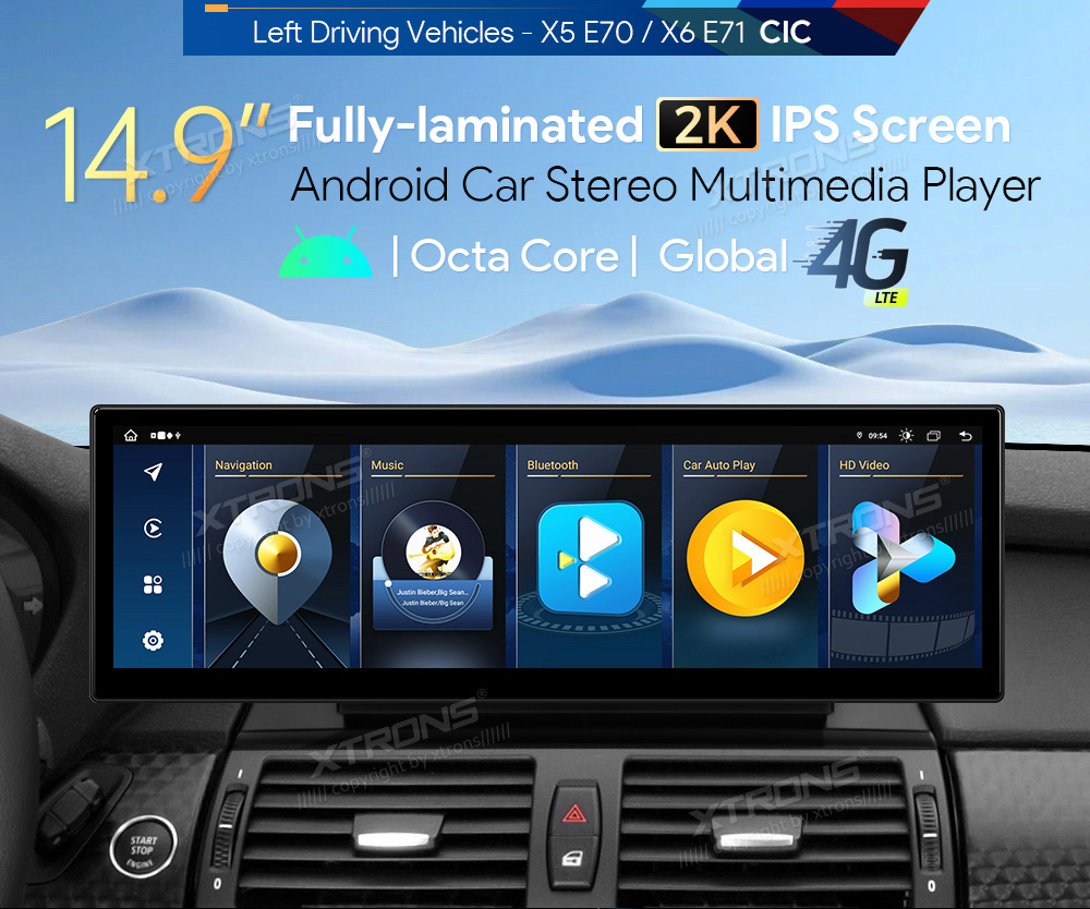 BMW X5 | X6 | E70 | 71 iDrive CIC (2010-2014)  XTRONS QLB42X5CIL merkkikohtainen Android GPS multimedia näyttö