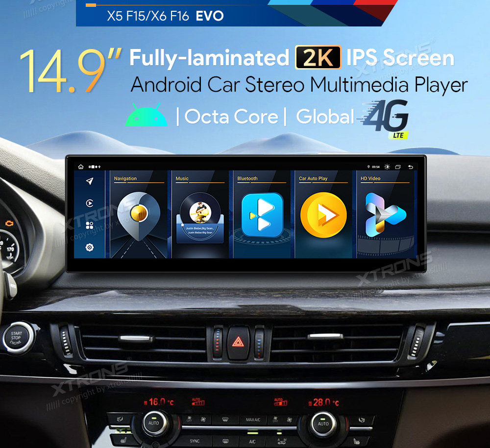 BMW X5 | X6 | F15 | F16 iDrive EVO (2016-2019)  XTRONS QLB42X5EV merkkikohtainen Android GPS multimedia näyttö
