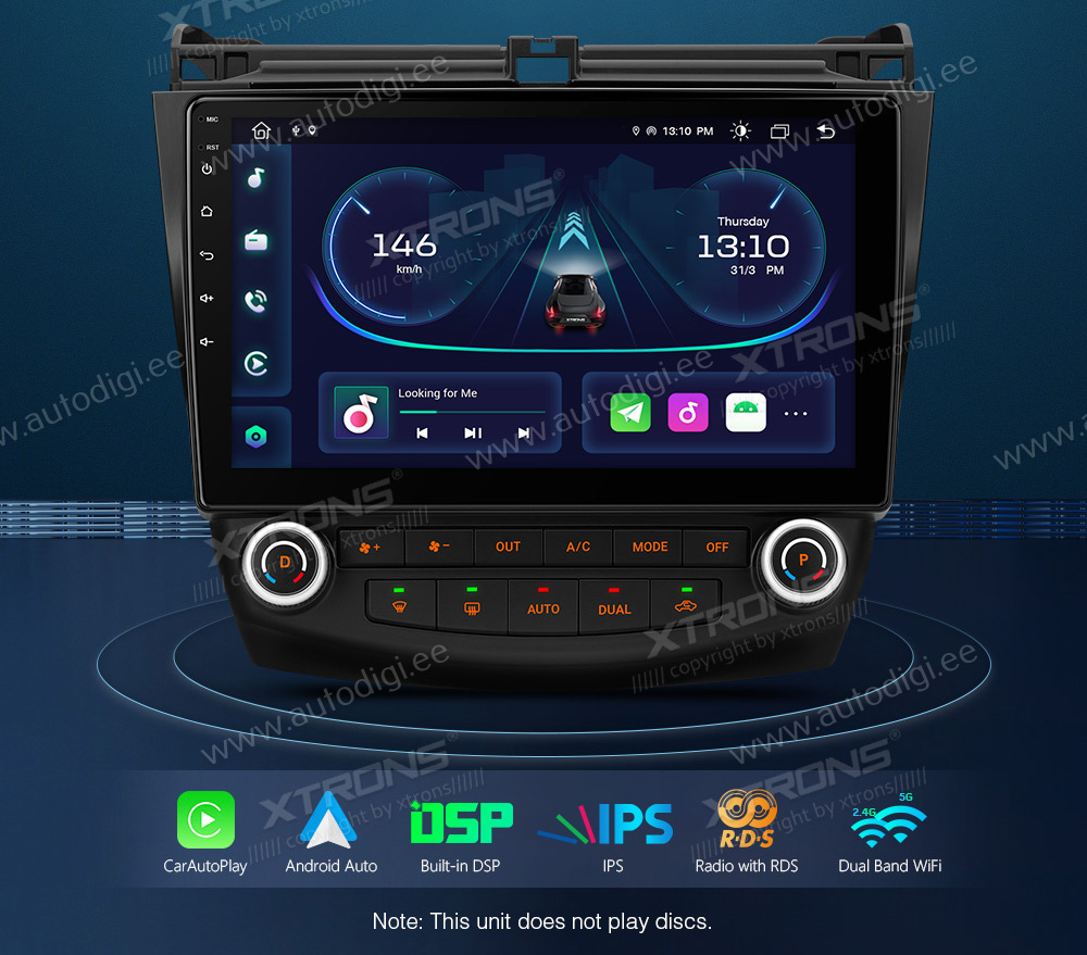 Honda Accord (2002-2008)  XTRONS PEP12ACH_L merkkikohtainen Android GPS multimedia näyttösoitin