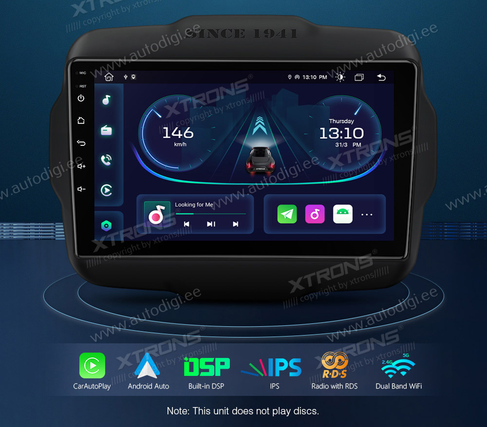 Jeep Renegade (2015-2020)  XTRONS PEP92RGJ merkkikohtainen Android GPS multimedia näyttösoitin