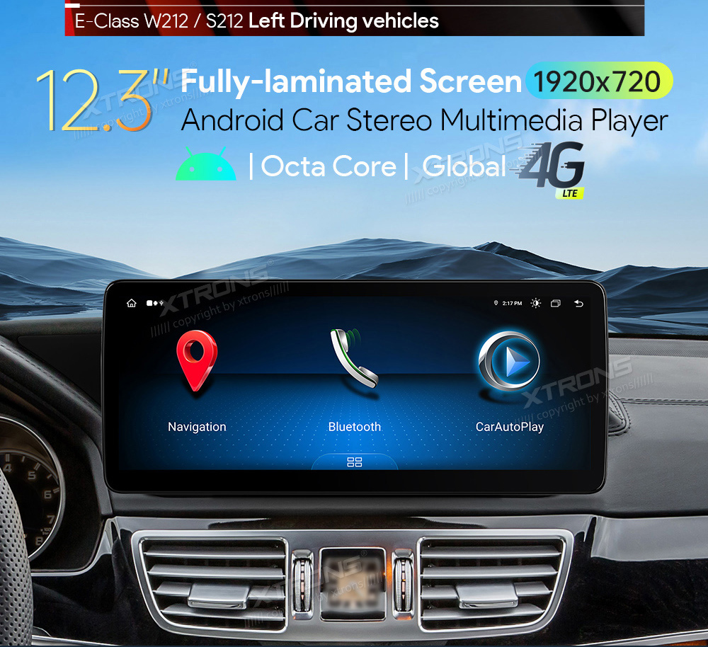 Mercedes-Benz E-Class (2013-2014) | W212 | NTG4.5 | NTG4.7  XTRONS QLM2245M12EL merkkikohtainen Android GPS multimedia näyttö