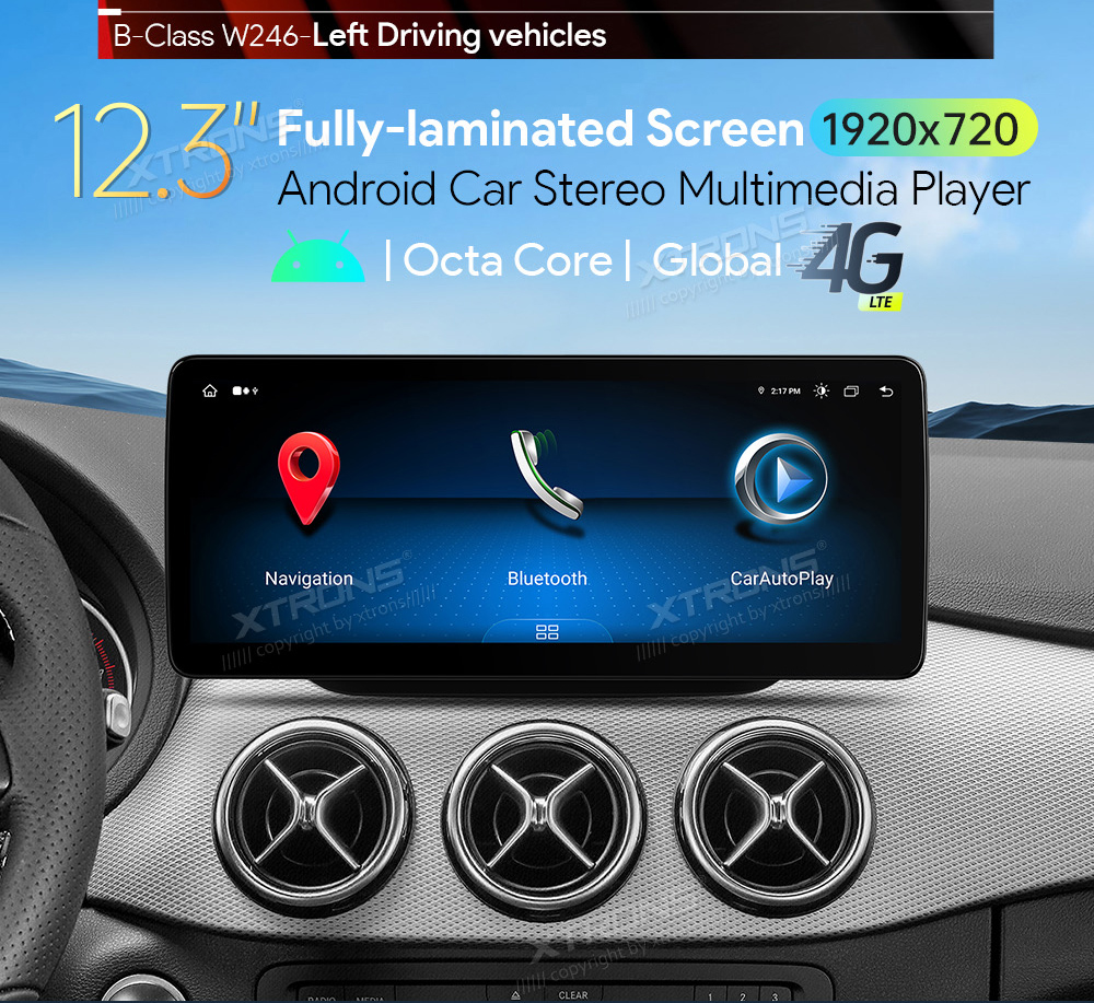 Mercedes-Benz B Class | W246 | 2015-2019 (NTG5.0)  XTRONS QLM2250M12BL merkkikohtainen Android GPS multimedia näyttö