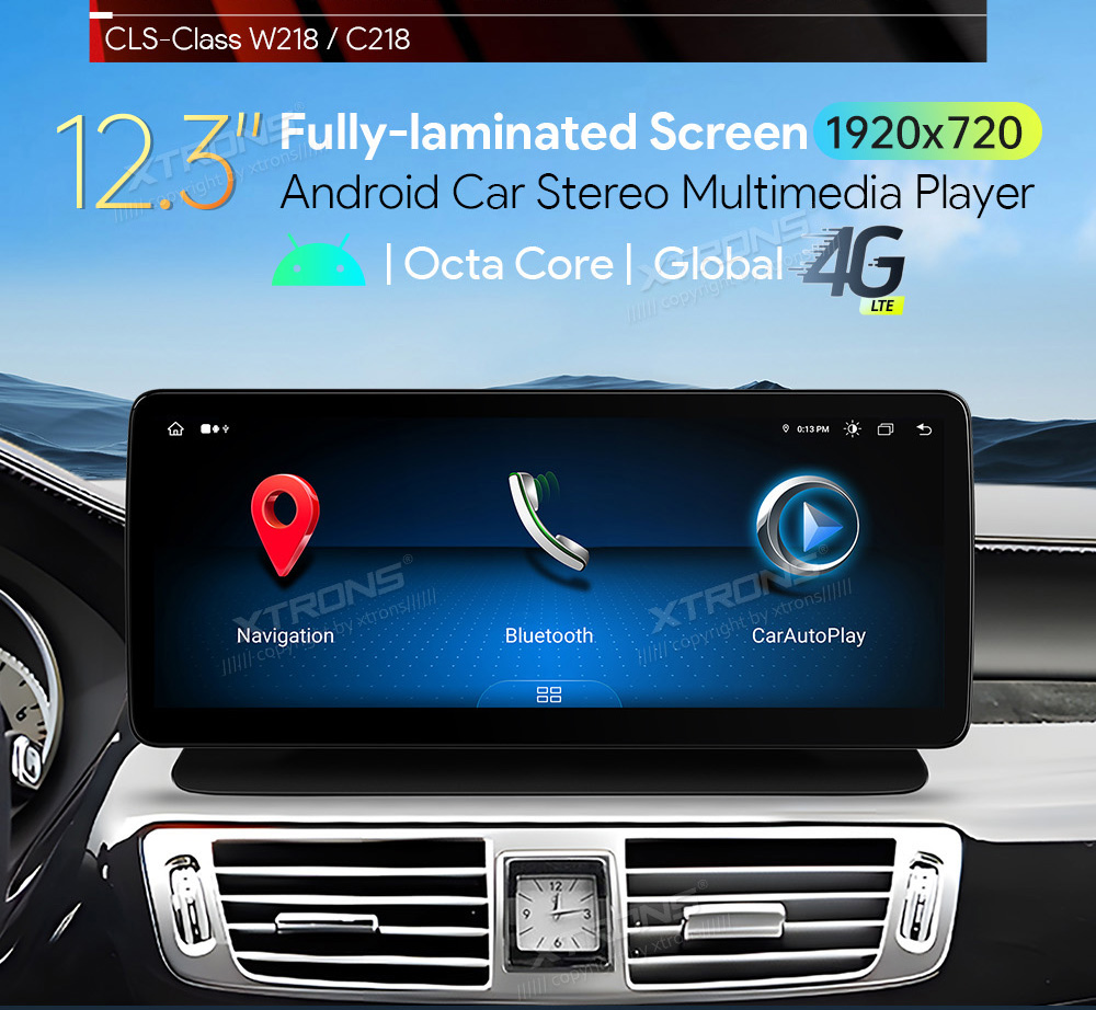 Mercedes-Benz CLS Class | 2014 - 2017 (NTG5.0)  XTRONS QLM2250M12CLS merkkikohtainen Android GPS multimedia näyttö