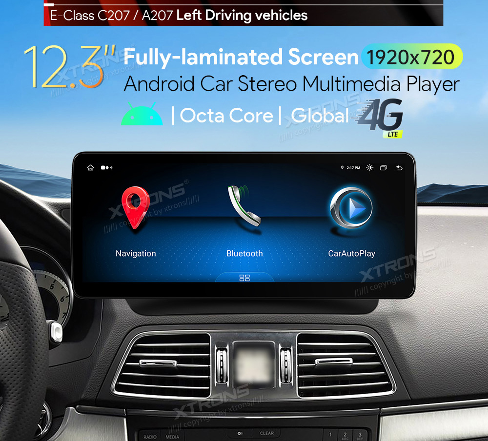 Mercedes-Benz E-Class Coupe (2016-2017) | C207 | NTG5.0  XTRONS QLM2250M12ECL merkkikohtainen Android GPS multimedia näyttö