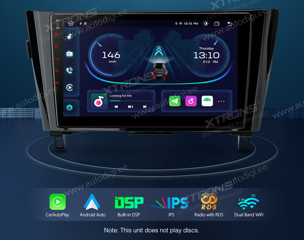 Nissan Qashqai (2016-2017)  XTRONS PEP12XTN merkkikohtainen Android GPS multimedia näyttösoitin