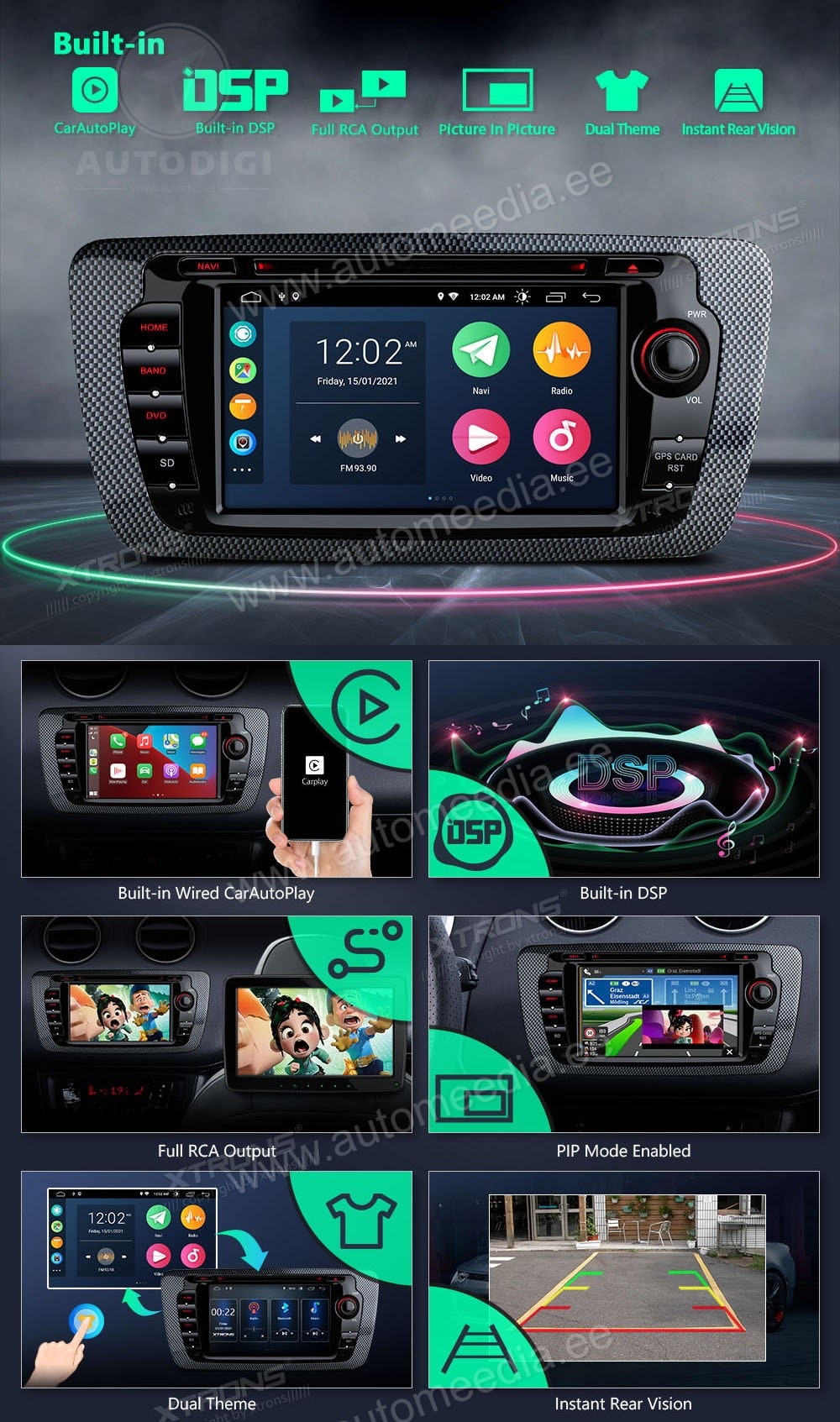 Seat Ibiza (2008-2014) XTRONS PSA70IBS Штатная магнитола Android