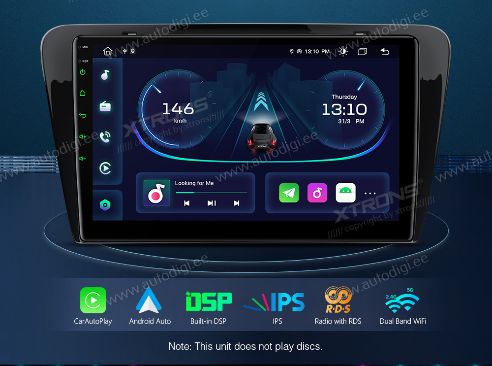 Skoda Octavia (2014-2016)  XTRONS PEP12CTS merkkikohtainen Android GPS multimedia näyttösoitin