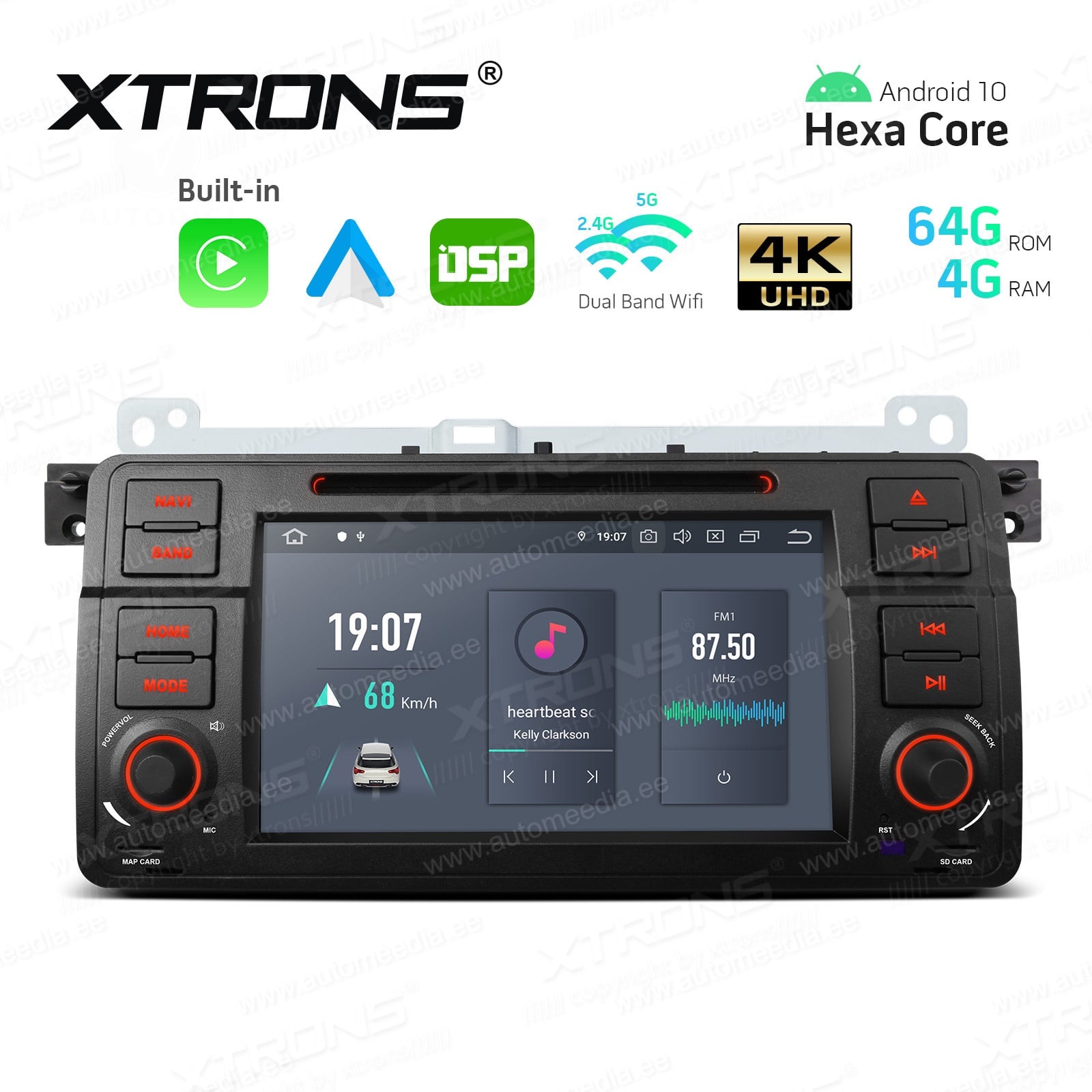 Autoradio BMW E46 Apple Carplay Android Auto GPS Bluetooth Poste Radio  Ecran Tactile Compatible D'origine serie 3
