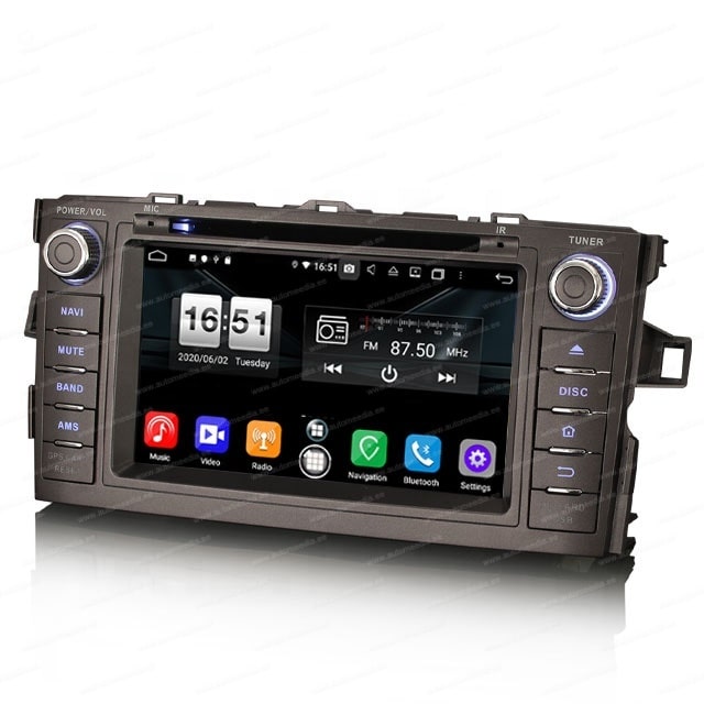 Toyota Auris (2007-2012) Car Multimedia Player Android 10 with GPS Navigation | 7" inch | 4Gb RAM | 64 Gb ROM | DVD Player wired CarPlay built-in - Autodigi.ee