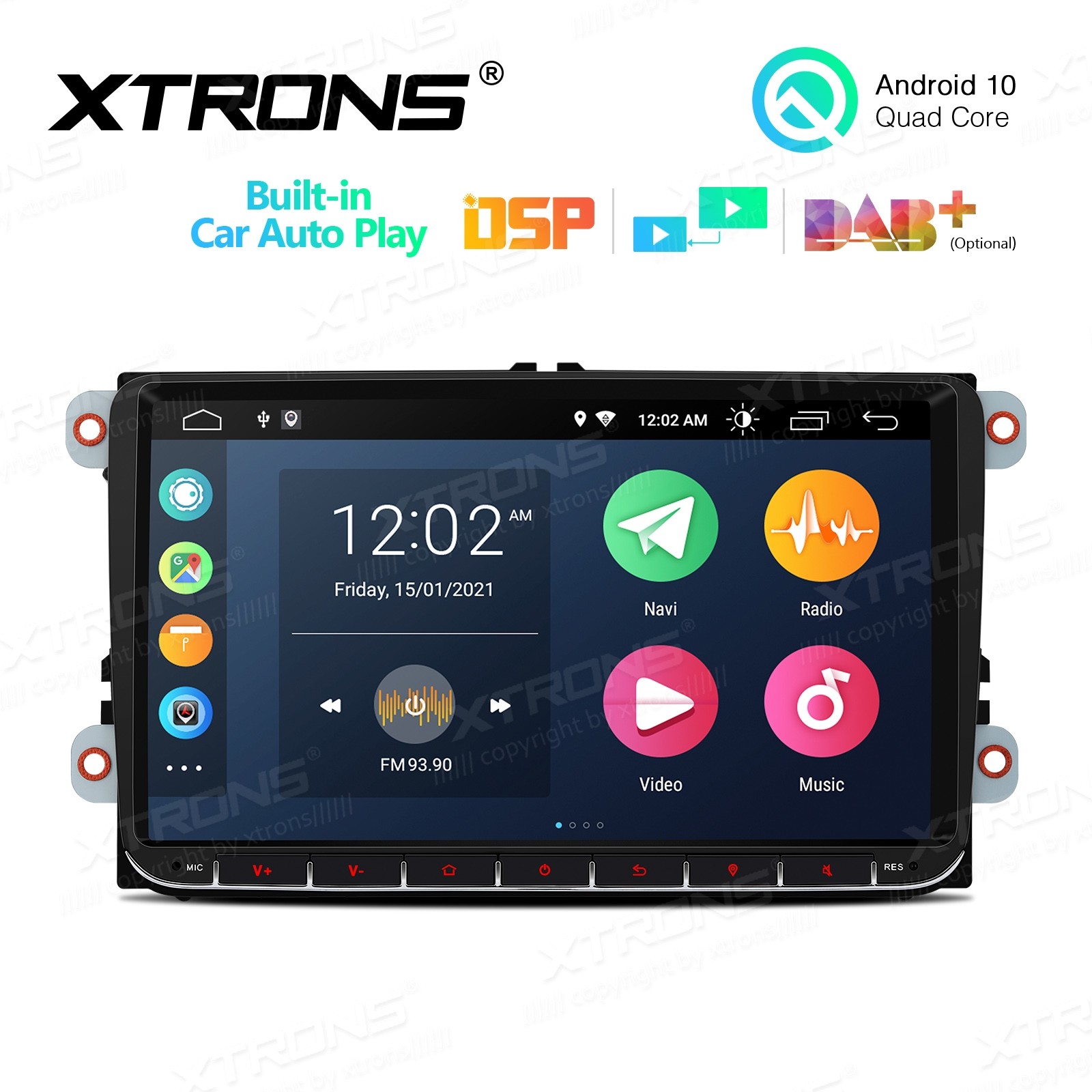 VW Passat B6, B7, Multivan, Transporter T5, T6, Amarok, Tiguan, Touran, Sharan Universal Car Multimedia Player Android 10 with GPS  Navigation, 9 inch