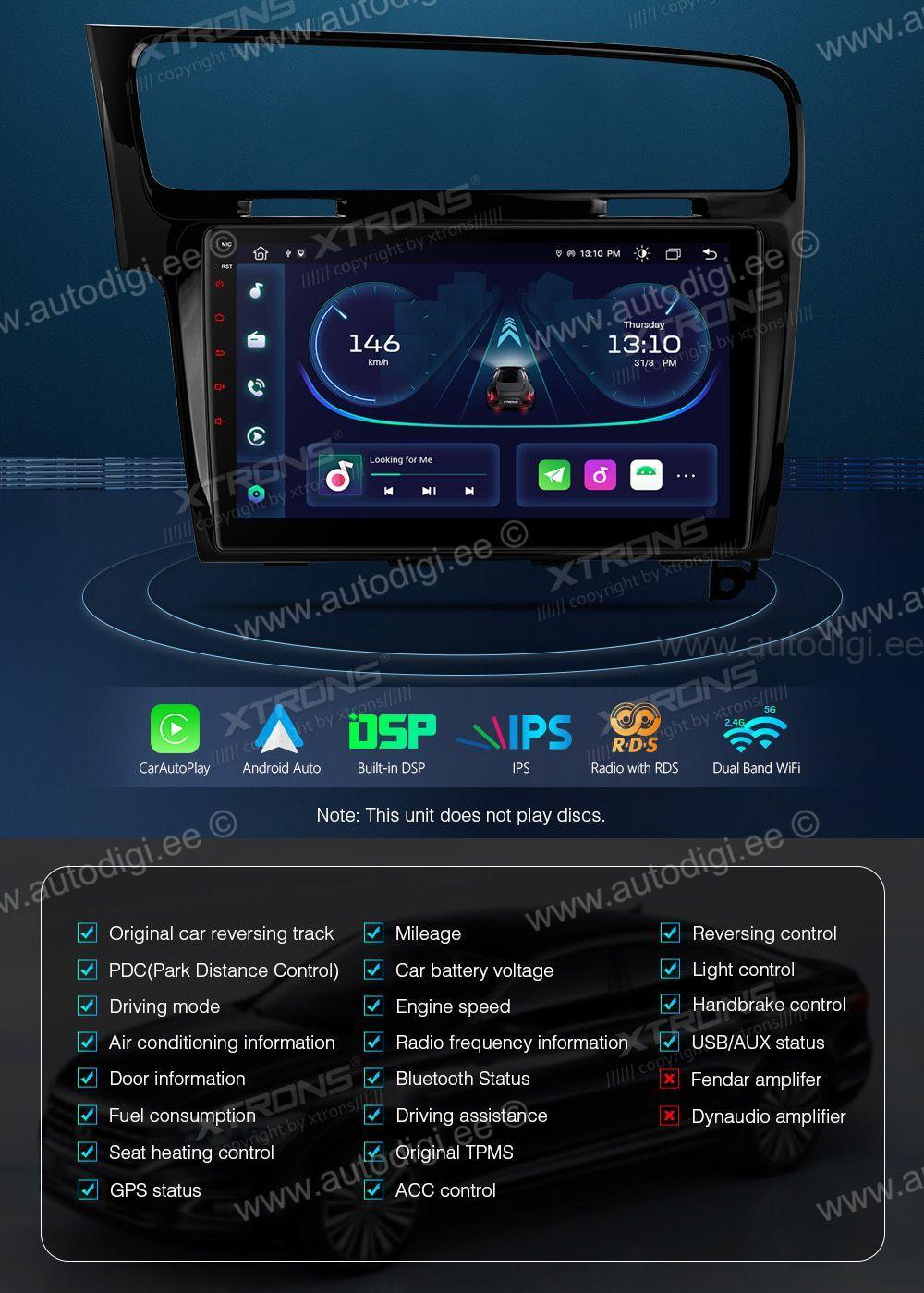XTRONS PEP11GFV-LB Mudelikohane android multimeediakeskus gps naviraadio
